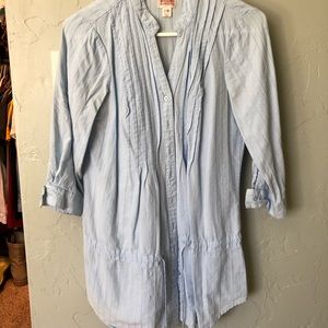 Long button blouse